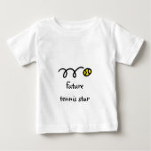 かわいいことわざを用いるテニスのTシャツ-未来の星をからかいます ベビーTシャツ (正面)