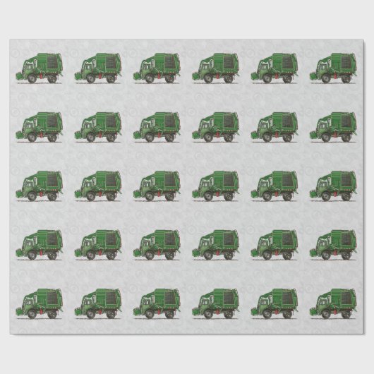 かわいいごみ収集車の屑トラック ラッピングペーパー (フラット)