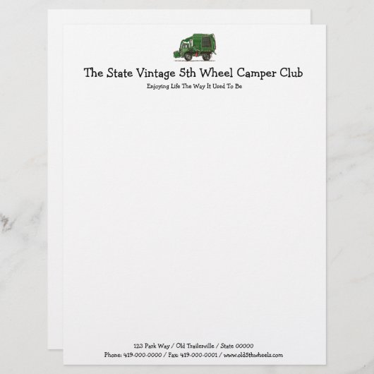 かわいいごみ収集車の屑トラック レターヘッド (正面/裏面)