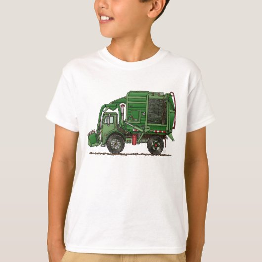 かわいいごみ収集車の屑トラック Tシャツ (正面)