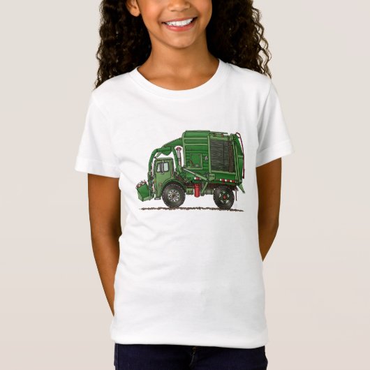 かわいいごみ収集車の屑トラック Tシャツ (正面)