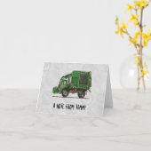 かわいいごみ収集車 カード (黄色い花)