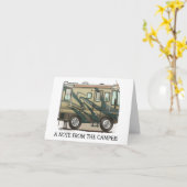 かわいいご機嫌な人大きいRVのコーチMotorhome カード (黄色い花)