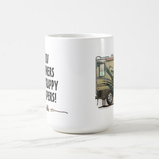 かわいいご機嫌な人大きいRVのコーチMotorhome コーヒーマグカップ (中央)