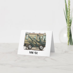 かわいいご機嫌な人大きいRVのコーチMotorhome サンキューカード