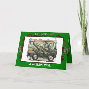 かわいいご機嫌な人大きいRVのコーチMotorhome シーズンカード