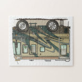 かわいいご機嫌な人大きいRVのコーチMotorhome ジグソーパズル (横)