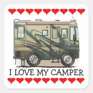 かわいいご機嫌な人大きいRVのコーチMotorhome スクエアシール