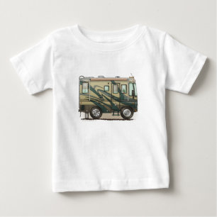 かわいいご機嫌な人大きいRVのコーチMotorhome ベビーTシャツ