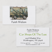 かわいいご機嫌な人大きいRVのコーチMotorhome 名刺 (正面/裏面)