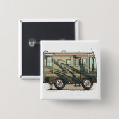 かわいいご機嫌な人大きいRVのコーチMotorhome 缶バッジ (正面&裏面)