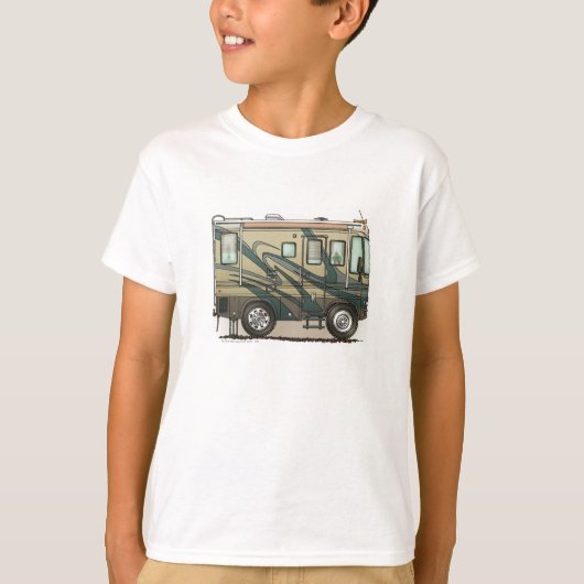 かわいいご機嫌な人大きいRVのコーチMotorhome Tシャツ (正面)