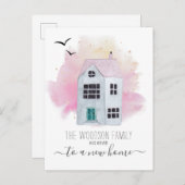 かわいいご自宅の転居届け 案内ポストカード (正面/裏面)