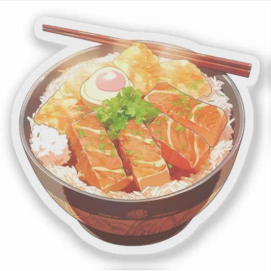 かわいいご飯のステッカー シール (正面)