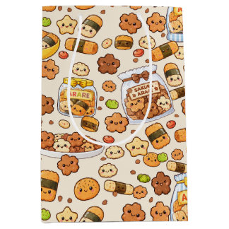 かわいいさくらあられお菓子 ミディアムペーパーバッグ
