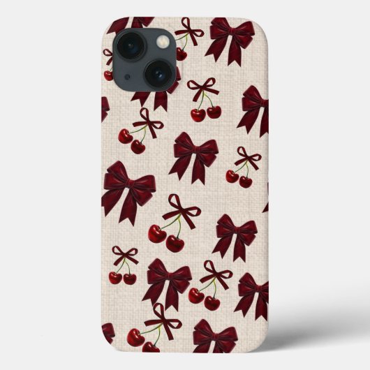 かわいいさくらんぼとリボンのデザインのスマホケース 🎀🍒✨ Case-Mate iPhoneケース (裏面)