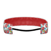 かわいいさくらんぼと青い格子柄 アスレチックヘッドバンド (裏面)