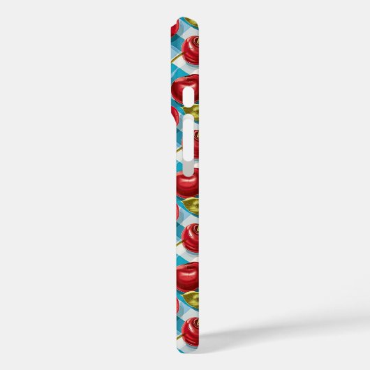 かわいいさくらんぼと青い格子柄 Case-Mate iPhoneケース (裏面 / 左)