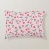 かわいいさくらんぼのシームレスなパターンデザイン。ヴィンテージ アクセントクッション (正面)
