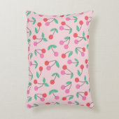 かわいいさくらんぼのシームレスなパターンデザイン。ヴィンテージ アクセントクッション (正面(垂直))