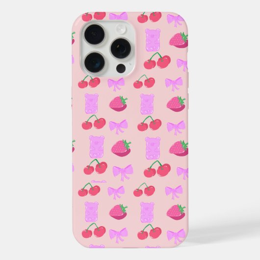 かわいいさくらんぼのスマホケース iPhoneケース (裏面)