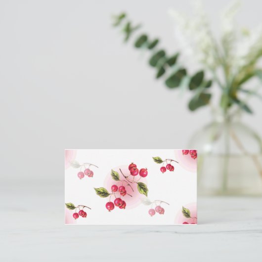かわいいさくらんぼのテーマの名刺 名刺 (スタンド正面)