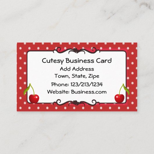 かわいいさくらんぼのテーマの名刺 名刺 (裏面)