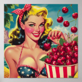 かわいいさくらんぼのピンアップ ポスター (正面)