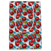 かわいいさくらんぼをテーマにした模様誕生日 ミディアムペーパーバッグ (正面)