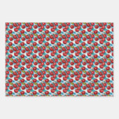 かわいいさくらんぼをテーマにした模様誕生日 ラッピングペーパーシート (正面)