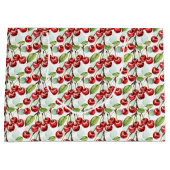 かわいいさくらんぼをテーマにした模様誕生日 ラージペーパーバッグ (正面)