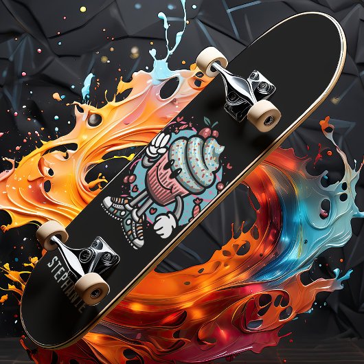 かわいいさくらんぼカップケーキ名前をカスタムするスケートボード スケートボード