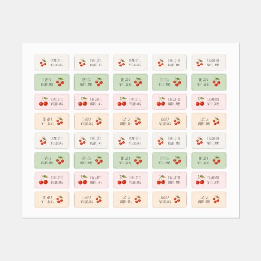 かわいいさくらんぼコケット新学期衣料品キッズ ラベル (シート)