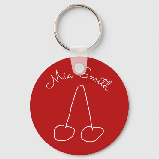 かわいいさくらんぼシンプルミニマル キーホルダー (正面)