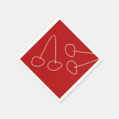 かわいいさくらんぼシンプルミニマル スタンダードカクテルナプキン (角)