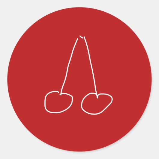 かわいいさくらんぼシンプルミニマル ラウンドシール (正面)