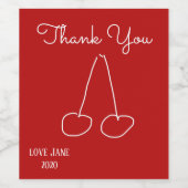 かわいいさくらんぼシンプルミニマル ワインラベル (シングルラベル)