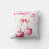 かわいいさくらんぼスパーソナライズされたクリプトバレンタインデー クッション (正面)
