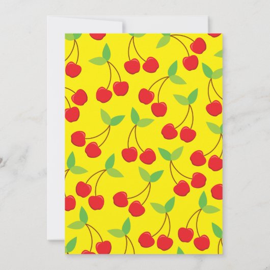 かわいいさくらんぼズキッズ第1誕生日パーティーさくらんぼ 招待状 (裏面)