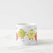 かわいいさくらんぼトマト漫画イラストレーション エスプレッソカップ (正面)