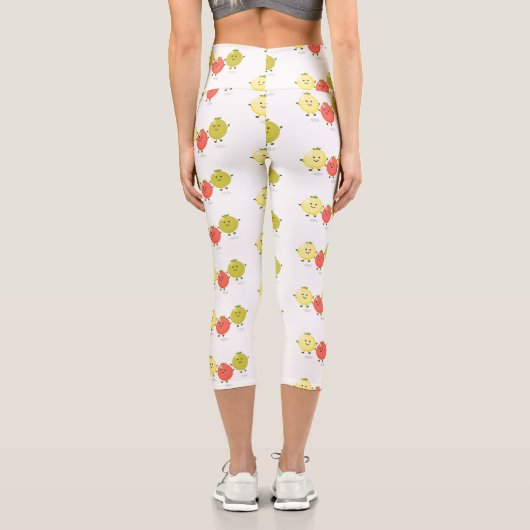 かわいいさくらんぼトマト漫画イラストレーション カプリレギンス (裏面)