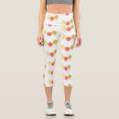 かわいいさくらんぼトマト漫画イラストレーション カプリレギンス (正面)