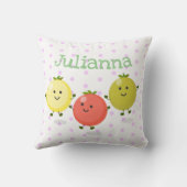 かわいいさくらんぼトマト漫画イラストレーション クッション (裏面)