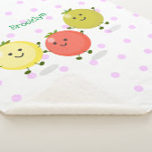 かわいいさくらんぼトマト漫画イラストレーション シェルパブランケット (3/4)