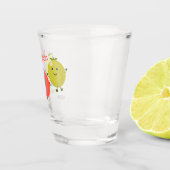 かわいいさくらんぼトマト漫画イラストレーション ショットグラス (右)