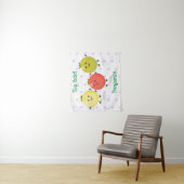 かわいいさくらんぼトマト漫画イラストレーション タペストリー (インサイチュ)