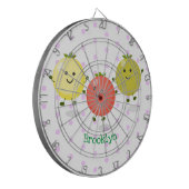 かわいいさくらんぼトマト漫画イラストレーション ダーツボード (正面左)