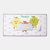 かわいいさくらんぼトマト漫画イラストレーション デスクマット (キーボード&マウス)