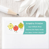 かわいいさくらんぼトマト漫画イラストレーション ラベル (インサイチュ)