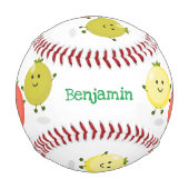 かわいいさくらんぼトマト漫画イラストレーション 野球ボール (裏面)